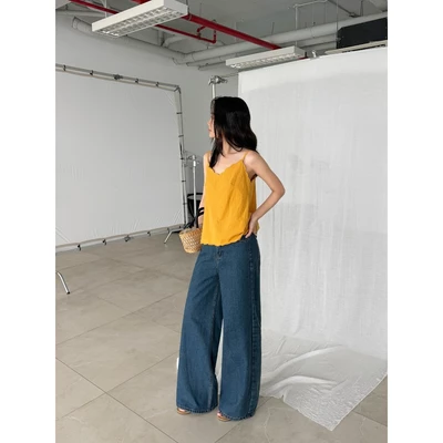 Quần jean xanh đậm ống rộng 𝐒𝐎𝐌𝐒 | 𝐃𝐚𝐫𝐤 𝐏𝐚𝐧𝐭𝐬