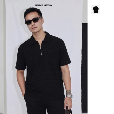 [New7] Áo Polo Boxy Zipper Summer, Chất Vải Thun Gân Thoải Mái, PL0232, SOME HOW STORE
