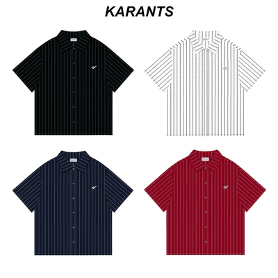 Karants Áo Sơ Mi Boxy Vải Satin Gắn Thanh Kim Loại Trơn Nam Nữ Unisex - KR262
