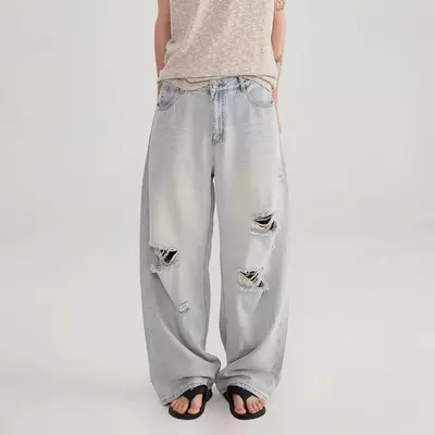 WHOSE x YC1996 PARACHUTE BAGGY JEANS - QUần Jeans Ống Rộng Wash 2 Màu Local Brand Unisex