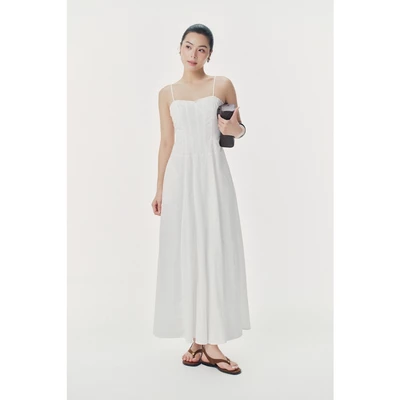 Đầm dài hai dây dáng xoè thân chiết ly Mono Talk - MCS26S-O10009TK