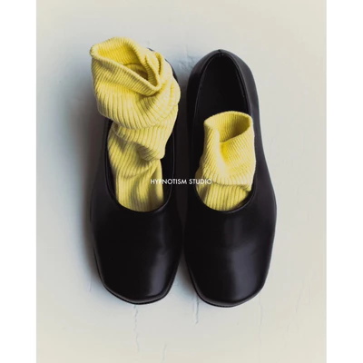 HYPNOTISM | 'MULES LEATHER SHOES' Giày bệt thiết kế da cao cấp đế gỗ