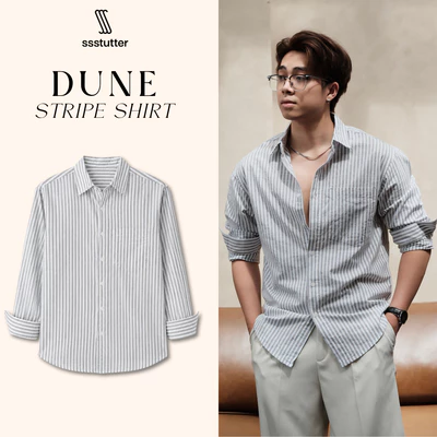 Áo Sơ Mi Nam Kẻ Sọc SSSTUTTER Dune Stripe Shirt Dài Tay Form Relaxed Thoáng Mát Dễ Phối Smart Casual