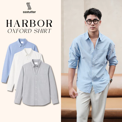 Áo Sơ Mi Nam Oxford SSSTUTTER Harbor Oxford Shirt Dài Tay Form Relaxed Giữ Form Tốt Dễ Phối Đồ