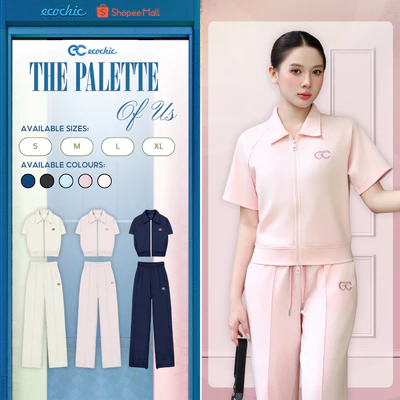 [LIVE KOL] Set Bộ Polo ECOCHIC B246A Áo Form Nhỏ Khóa Kéo Quần Ống Suông Logo Thêu Chất Liệu Cao cấp Mềm Mịn