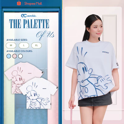 [LIVE KOL] Áo Phông Boxy ECOCHIC TS028A Hình In MICKEY Chính Hãng Bản Quyền Disney Chất Liệu Mềm Mịn Chính Hãng