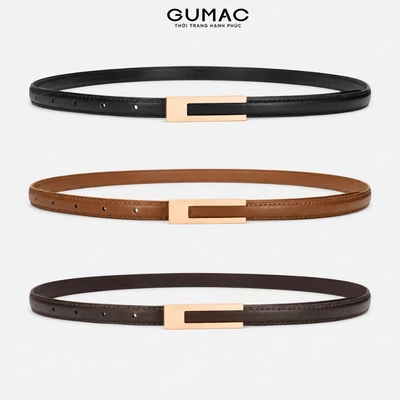 [QUÀ TẶNG] Thắt Lưng Nữ GUMAC Da PU Bản Nhỏ Khóa Kim Loại Vàng Thanh Lịch GUDN0726