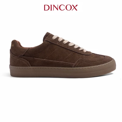 Giày Da Sneaker Nam Nữ Dincox DC35 CHESTNUT Shoes Unisex Đế Bằng