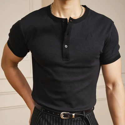 Áo Thun Trơn Nam B Brown Dáng Slim Fit Ôm Body - Slim Ribbed Cotton T Shirts