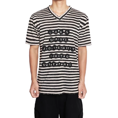 Áo Thun Goldie "RD LIGHT STRIPED V-NECK" 100% Cotton