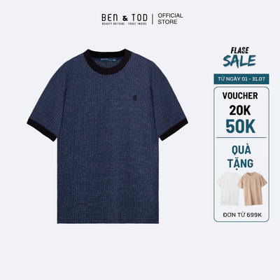 Áo thun nam Ben & R1210 BE525 chất liệu cotton co giãn tốt cao cấp Regular