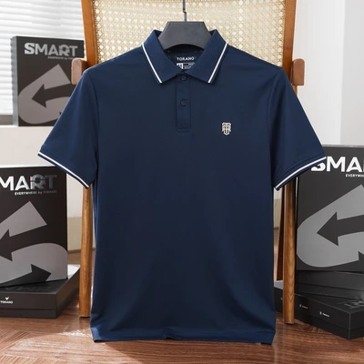 Áo polo nam SMART SIGNATURE POLO TORANO trơn bo kẻ ngắn tay, form chuẩn HSTP904