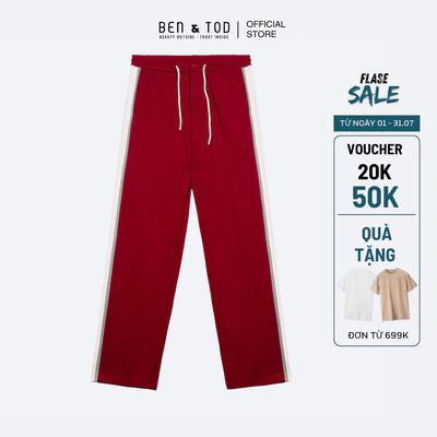 Quần jogger nam Ben & Tod RE2111 BE159 chất cotton phối sọc cao cấp form Relax