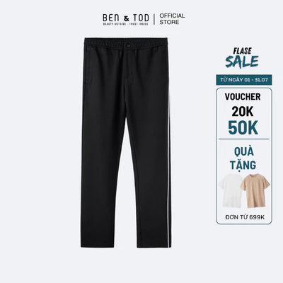 Quần jogger nam Ben & Tod RE2120 BC216 cotton co giãn phối viền cao cấp form Relaxed