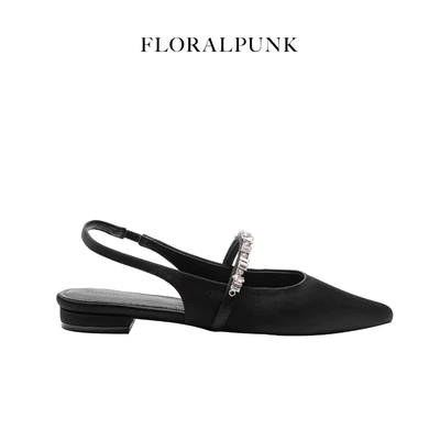 [NEW] Giày bệt Floralpunk Daphne Slingback Satin - Đế cao 3cm chất liệu satin - dây thun quai gót co giãn
