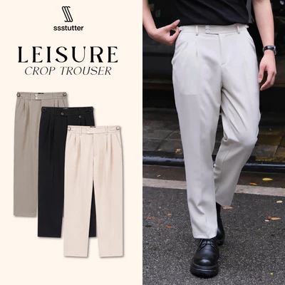 Quần Tây Nam SSS Crop Trousers Form Cropped Ống Suông Xếp Ly Sợi Cupro Cao Cấp