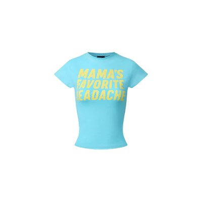ÁO SWE MAMA FAVOR BABY TEE - CYAN