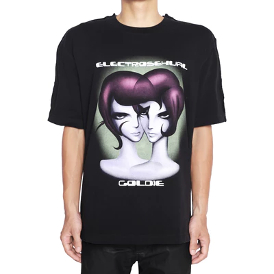Áo Thun Goldie "ELECTRO TWIN" 100% Cotton Màu Đen