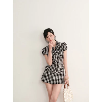 KIDO - Set áo tay phồng phối bèo + Chân váy ngắn JIMIN SET
