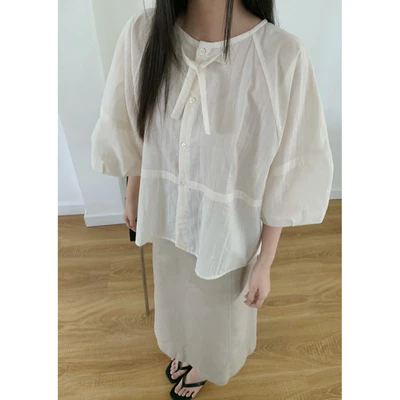 DOB - Áo kiểu tay lỡ phồng linen soft I Mapo blouse