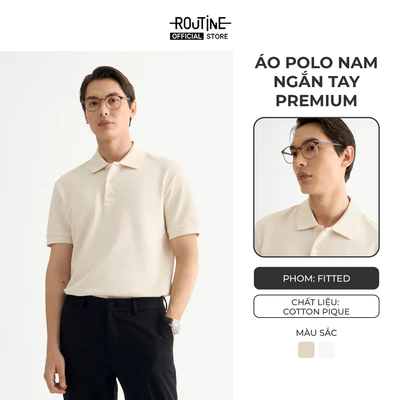 Áo Polo Nam Ngắn Tay Premium Phối Tape Form Fitted - Routine 10F25POL018