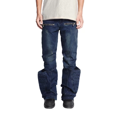 Quần Denim Goldie "ELECTRO POCKET" Phủ Sáp Giặt Mài Màu Xanh Đậm