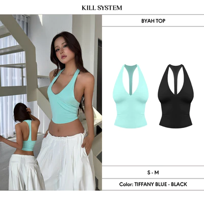 Áo cổ yếm trơn ôm body cotton lạnh mềm mịn co giãn BYAH - 𝐊𝐈𝐋𝐋 𝐒𝐘𝐒𝐓𝐄𝐌