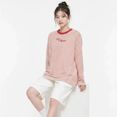 Áo Thun Sọc Tay Dài Pique Stripe LIMEORANGE