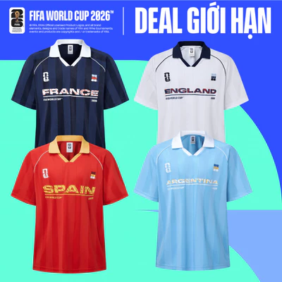[DEAL GIỚI HẠN]BST Áo thun Polo Unisex Nam Nữ World Cup Edition 26, Áo cổ vũ bóng đá Bồ Đào Nha, Argentina, Pháp,..