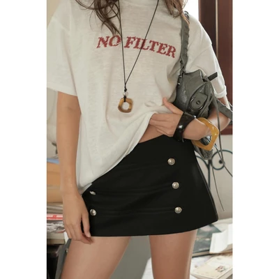 KIDO - Chân váy ngắn phối nút REGAL SKIRT