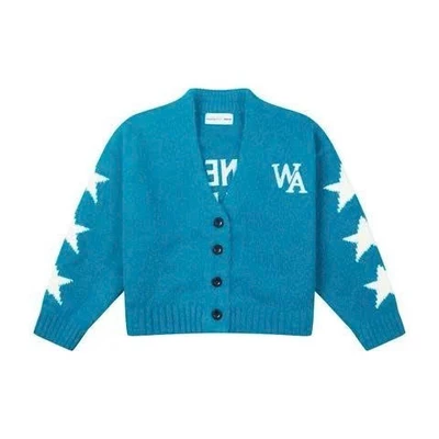 “WHENEVER” ÁO KHOÁC LEN HỌA TIẾT NGÔI SAO -STAR CARDIGAN /CYAN