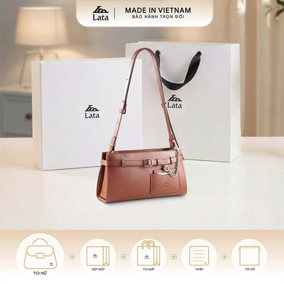 Bộ hộp quà trắng LATA (Túi đeo chéo nữ LATA HN148 + Hộp quà HQ2T + Túi giấy TG2T + Túi rút BVR3838 + Thiệp cảm ơn BT1)