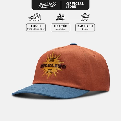 Mũ/Nón Snapback Form Mềm Khóa Snapback Reckless SunBurst, Vải Kaki Cotton, Thêu 2D