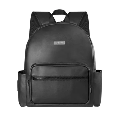 Balo da đen nhiều ngăn kháng nước ONTOP đựng vừa laptop 15.6 inches local brand nam nữ Basic Leather Backpack | O-P75