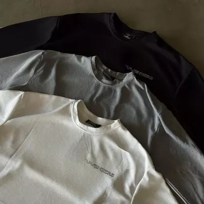 LINEWORK WAFFLE LONG SLEEVE - Áo tay dài vải tổ ong form rộng nam nữ Whose Studio