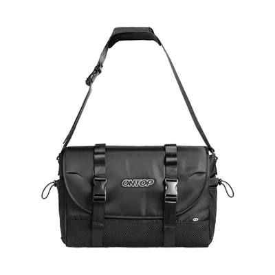 Túi đeo chéo nam to rộng nhiều ngăn ONTOP vải dù phối lưới màu đen đi học đi du lịch Expedition Messenger Bag | O-B77