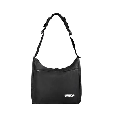 Túi đeo chéo to vải dù chống nước ONTOP nhiều ngăn, đựng vừa laptop 14.3inch màu đen Essential Messenger Bag | O-B72
