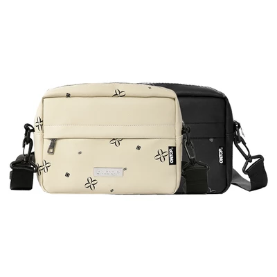 Túi đeo chéo họa tiết da chống nước ONTOP nam nữ màu đen, kem đựng vừa khổ A5 local brand Shoulder Bag Level 2.0 | O-B41