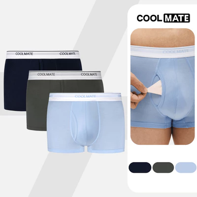Combo 03 quần lót nam khe moi Bamboo Trunk kháng khuẩn Coolmate