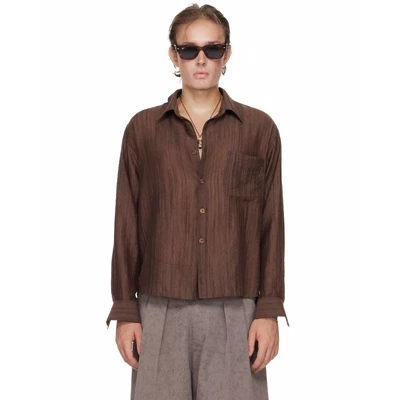 Áo Sơ Mi Nam Relaxed Màu Nâu Gỗ - BEUTER® MS RELAXED SHIRT - WALNUT