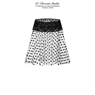 Chân Váy Chấm Bi Phối Ren 67PERCENT/67% - MOONLIGHT DOT SKIRT