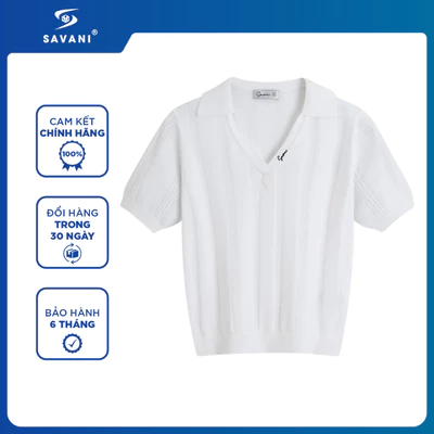 Áo Polo Nữ Mongtoghi SAVANI Cổ V, Chất Len Mỏng Nhẹ, Màu Sắc Dễ Mặc, Tôn Dáng WPSA004S6