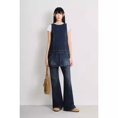 LIBÉ WORKSHOP - Đầm jeans không tay ngắn trên gối 7603