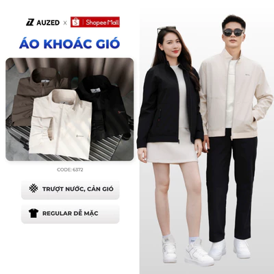 Áo khoác gió nam nữ AUZED chống thấm nước, bo chun gấu và tay, cổ cao 3cm 6372