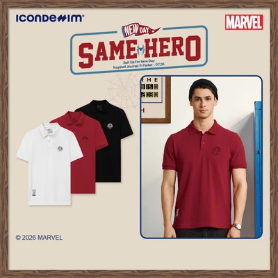 [ICONDENIM® MARVEL COLLECTION] Áo Polo Nam Marvel Spider-Man Night Script Form Regular PLID0320