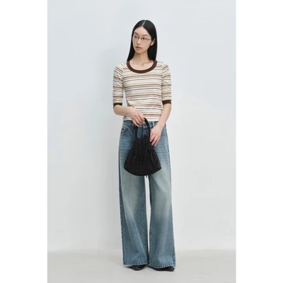 LIBÉ WORKSHOP - Quần jeans ống rộng Denim xanh dương 7558