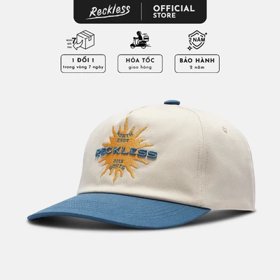 Mũ/Nón Snapback Form Mềm Khóa Snapback Reckless SunBurst, Vải Kaki Cotton, Thêu 2D