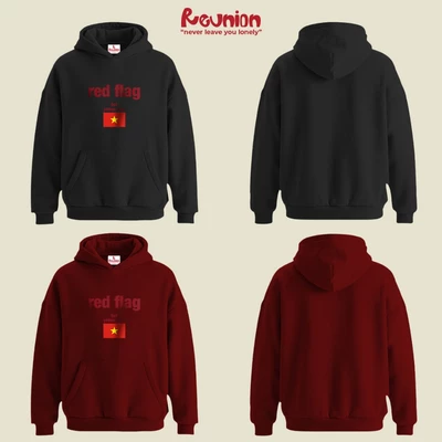 RNC RED FLAG Hoodie - Áo Nỉ Chui Có Mũ In Hình Form Oversize Nam Nữ Chính Hãng Brand REUNION