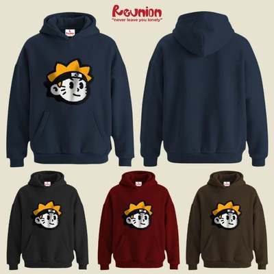 RNC Chenille Embroidery NARUTO Hoodie - Áo Nỉ Chui Có Mũ Hình Thêu Xù Form Oversize Chính Hãng Brand REUNION