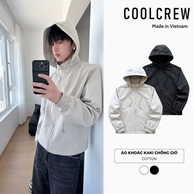 Áo Khoác Kaki Chống Gió 𝐂𝐎𝐎𝐋𝐂𝐑𝐄𝐖 Unisex Nam Nữ Có Mũ Cao Cấp Minimalist Phong Cách Hàn Quốc AKD154